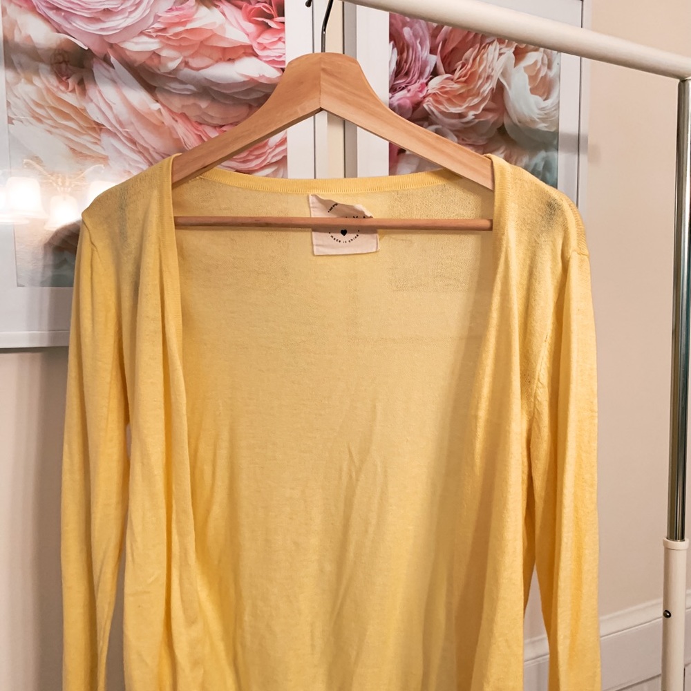 Yellow cardigan